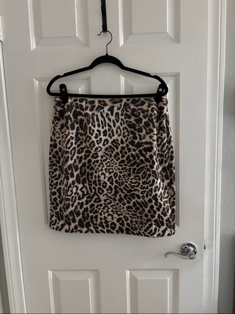 CAbi Leopard Print Mini Skirt in Brown and Cream